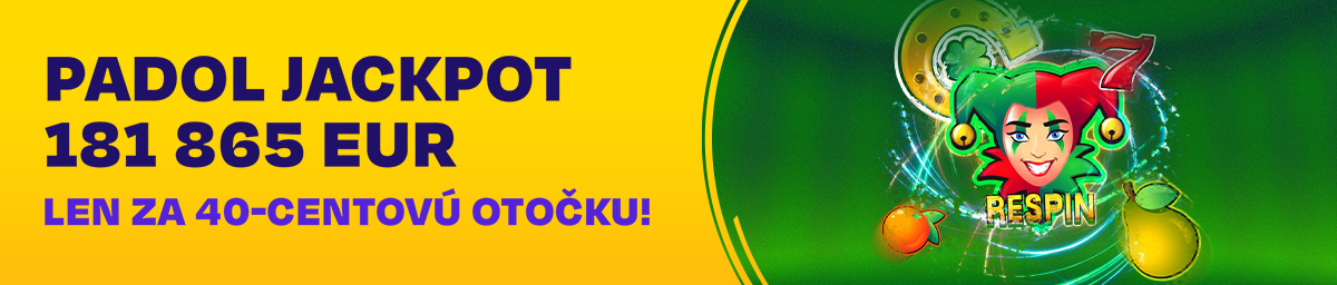 Rozbil jackpot 185 868 eur len za 1 eurovú otočku!
